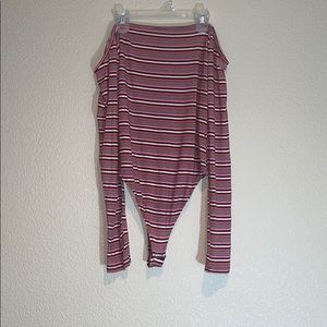 Off the shoulder retro striped shirt